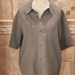 Quiksilver khaki button down shirt